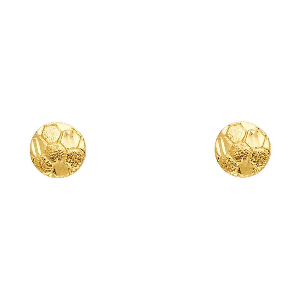 14K Yellow Gold Sm Soccer Ball Post Earring