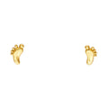 14K Yellow Gold Sm Foot Post Earring