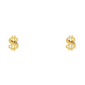 14K Yellow Gold Sm $ Symbol Post Earring