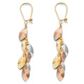 14K Yellow White Rose Gold Hanging Earring