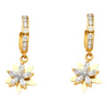 14K Yellow Gold CZ Dangle Huggies
