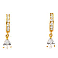 14K Yellow Gold CZ Dangle Huggies