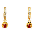 14K Yellow Gold CZ Dangle Huggies