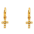 14K Yellow Gold CZ Dangle Huggies