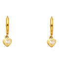 14K Yellow Gold CZ Dangle Huggies