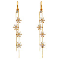 14K Yellow Gold CZ Dangle Huggies