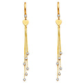 14K Yellow Gold CZ Dangle Huggies