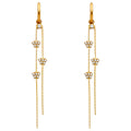 14K Yellow Gold CZ Dangle Huggies