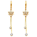 14K Yellow Gold CZ Dangle Huggies