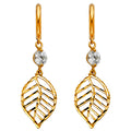 14K Yellow Gold CZ Dangle Huggies