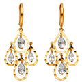 14K Yellow Gold CZ Dangle Huggies