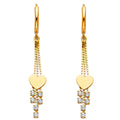 14K Yellow Gold CZ Dangle Huggies