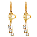 14K Yellow Gold CZ Dangle Huggies