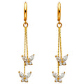 14K Yellow Gold CZ Dangle Huggies