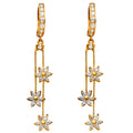 14K Yellow Gold CZ Dangle Huggies