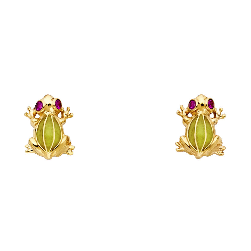 14K Yellow Gold Glow In Dark Flog Post Ea