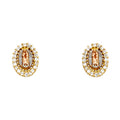 14K Yellow White Rose Gold G-Lupe CZ Post Earring
