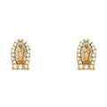 14K Yellow White Rose Gold G-Lupe CZ Post Earring