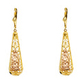 14K Two Tone Gold G-Lupe T-Drop Dangle Ear