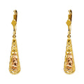 14K Two Tone Gold G-Lupe T-Drop Dangle Ear