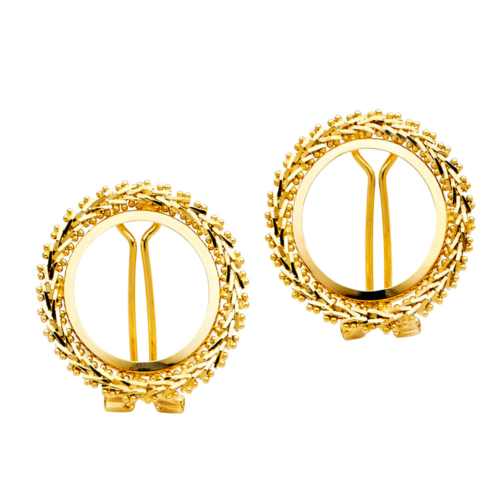 14K Yellow Gold 2.5 Pesos Bola Earring