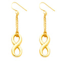 14K Yellow Gold Hollow Infinity Hanging Ear