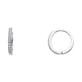 14K White Gold Round CZ Pave Huggies Ear