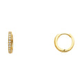 14K Yellow Gold Round CZ Pave Huggies Ear
