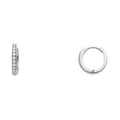 14K White Gold Round CZ Pave Huggies Ear