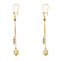 14K Yellow White Rose Gold Hanging Earring