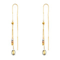 14K Yellow White Rose Gold Hanging Earring