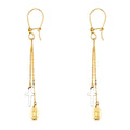 14K Yellow White Rose Gold Hanging Earring