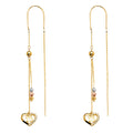 14K Yellow White Rose Gold Hanging Earring