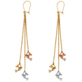 14K Yellow White Rose Gold Hanging Earring