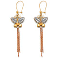 14K Yellow White Rose Gold Hanging Earring