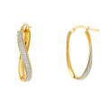 14K Yellow Gold Glitter U-Shape Earring