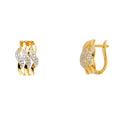 14K Two Tone Gold Fancy CZ Earring