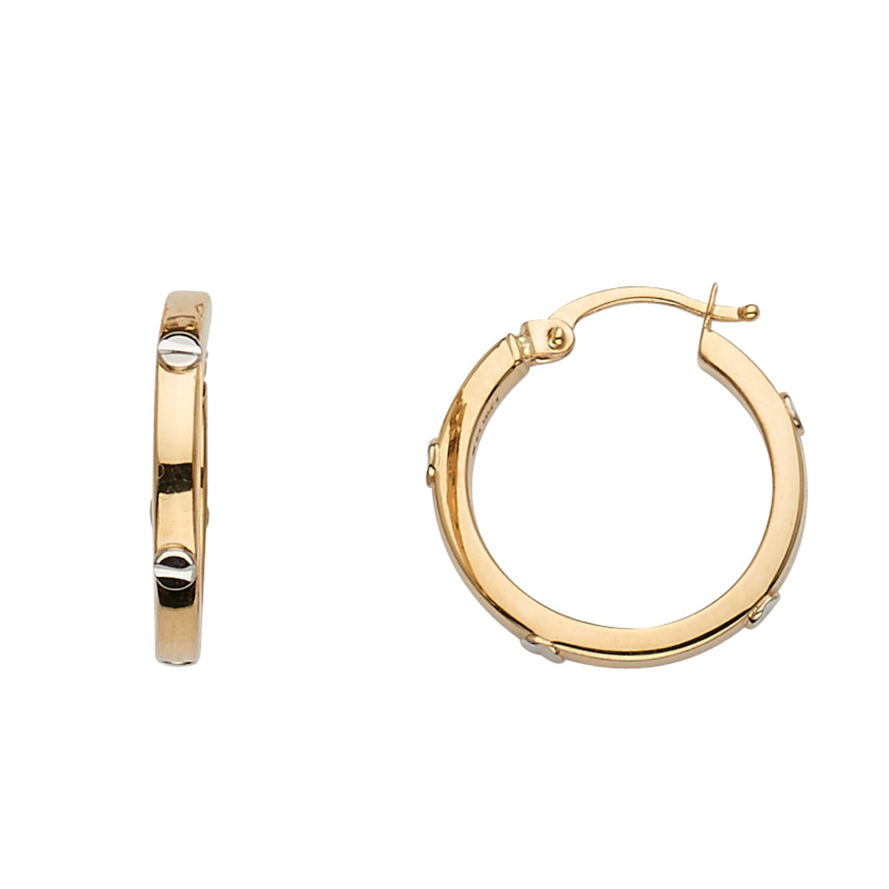 14K Yellow Gold Hoop Earring with Screw