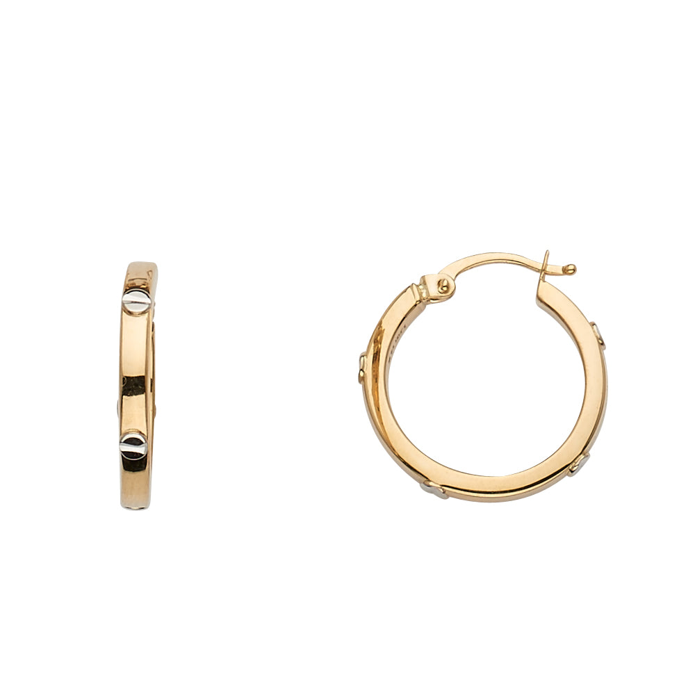 14K Yellow Gold Hoop Earring with Screw