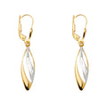 14K Yellow White Rose Goldolor Fancy Dangling Earring