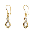 14K Yellow Gold Two Tone Goldone Infinity Earring