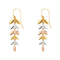 14K Yellow White Rose Gold Dangling Earring