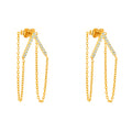 14K Yellow Gold Fancy Chain Earring