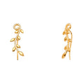 14K Yellow Gold Fancy Clip Style CZ Earring