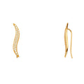 14K Yellow Gold Fancy Clip Style CZ Earring