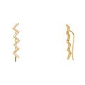 14K Yellow Gold Fancy Clip Style CZ Earring