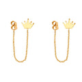 14K Yellow Gold Hanging Chain Earring