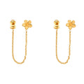 14K Yellow Gold Hanging Chain Earring