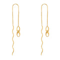 14K Yellow Gold Infinity Front & Back Dangle Earring