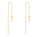 14K Yellow Gold Arrow Front & Back Dangle Earring